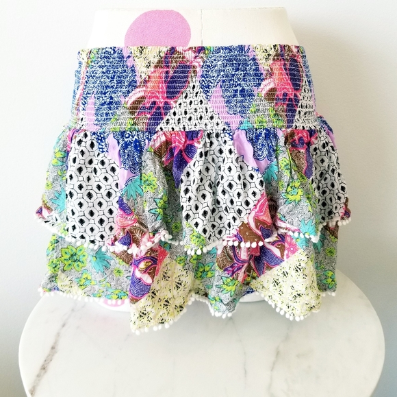 Victoria's Secret Vintage Swim Cover-up Ruffle Floral Patchwork Skirt Small NWT - Picture 4 of 12